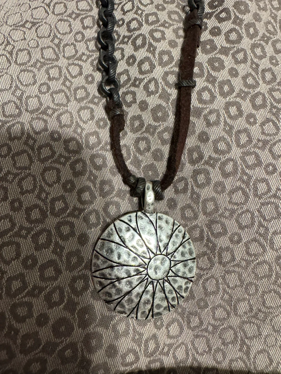 Silver Tone Medallion Necklace image indicator(2)