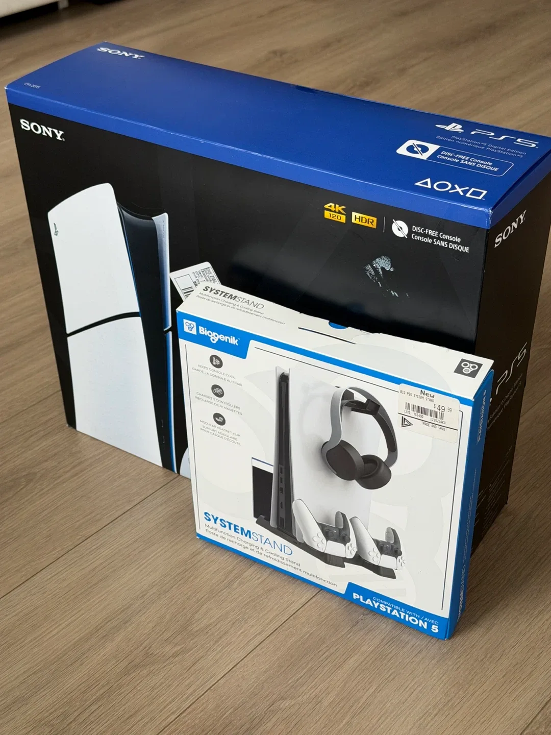 ✨New✨ Sony PS5 Digital Edition Console + Biogenik System Stand