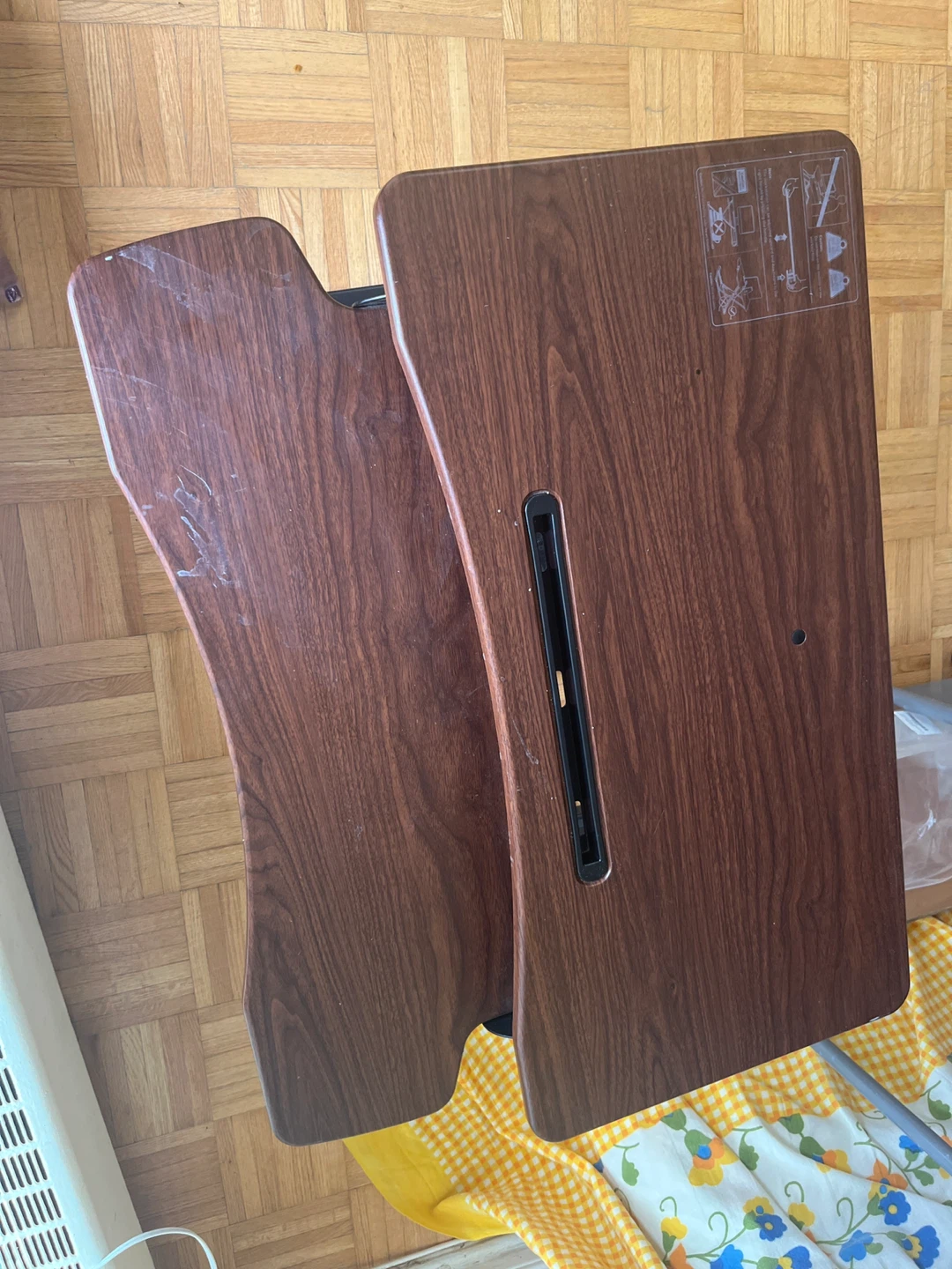 Adjustable Brown Wood Tabletop