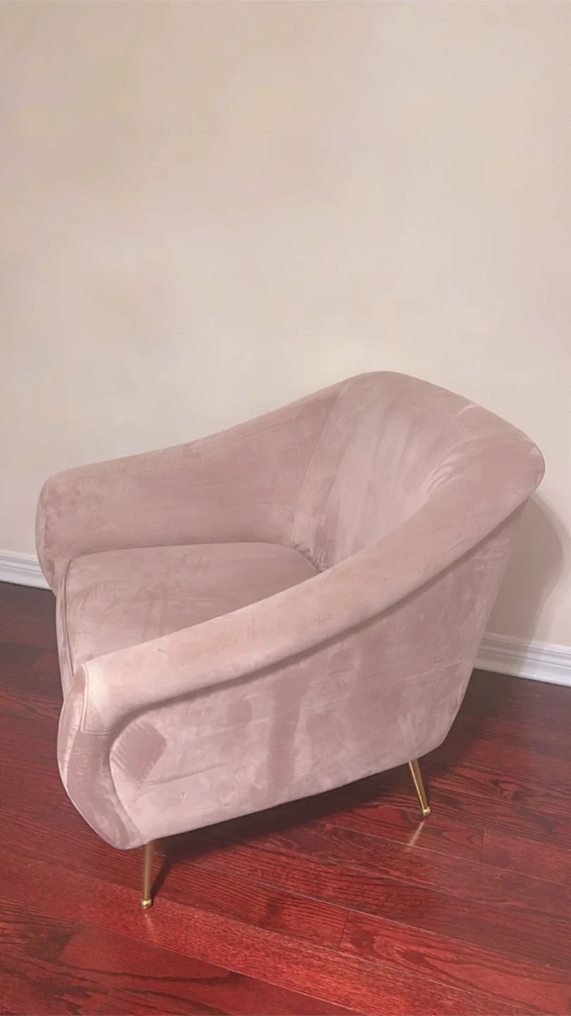 Pink Velvet Accent Chair image indicator(2)