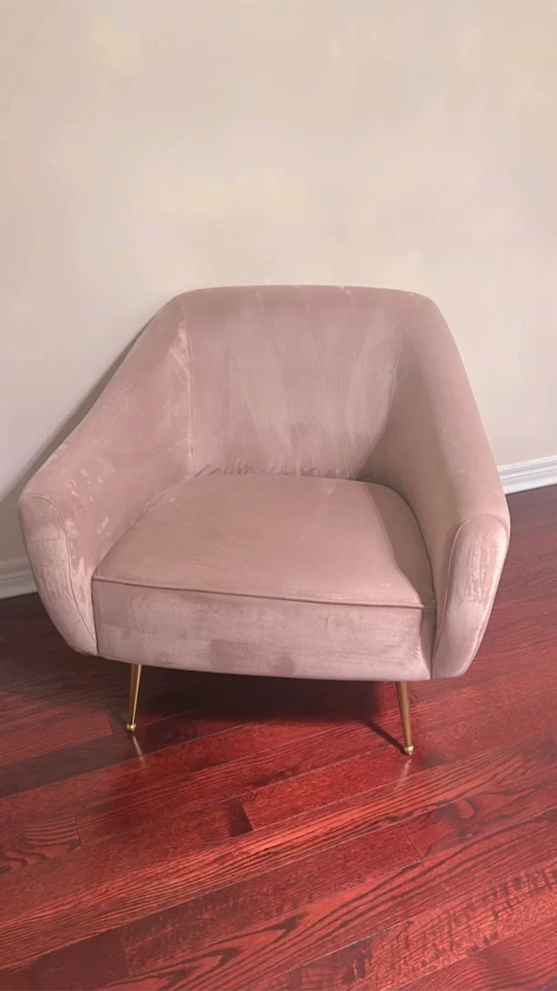 Pink Velvet Accent Chair image indicator(4)