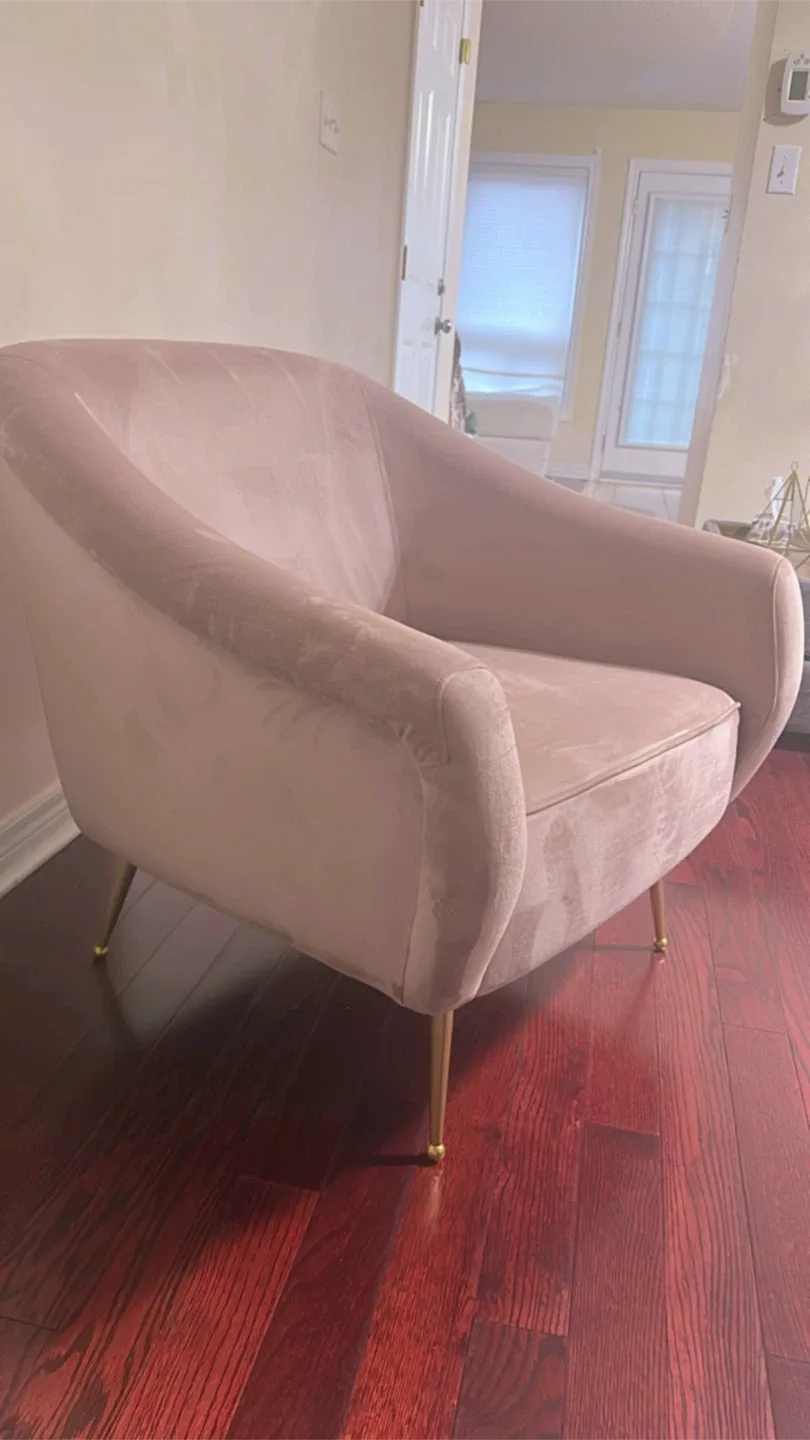 Pink Velvet Accent Chair image indicator(3)