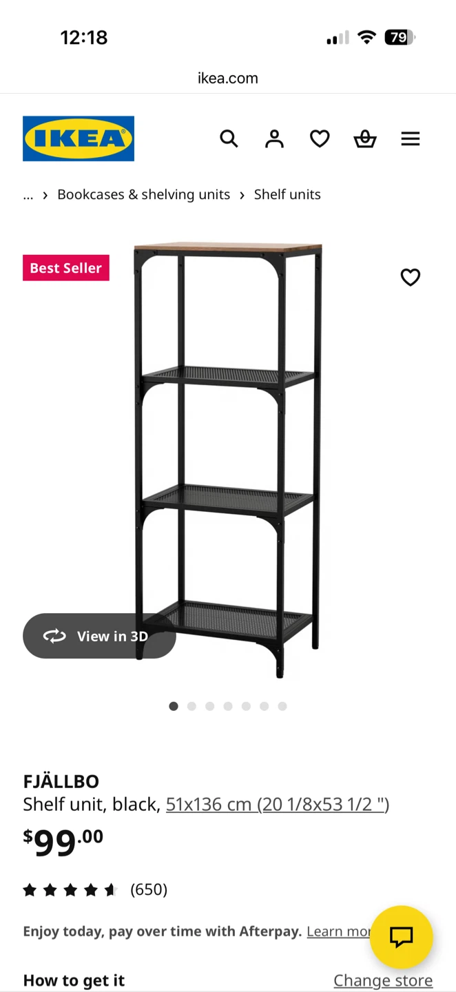 IKEA FJÄLLBO Black Shelf Unit