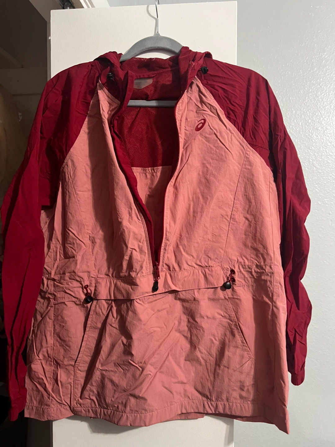 Women’s ASICS pink anorak- size M