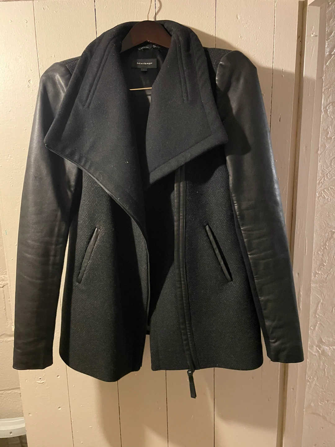Mackage Black Wool Blend Coat