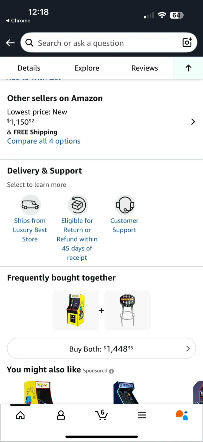 Arcade1Up Pac-Man Legacy Edition Arcade Machine & Stool image indicator(4)