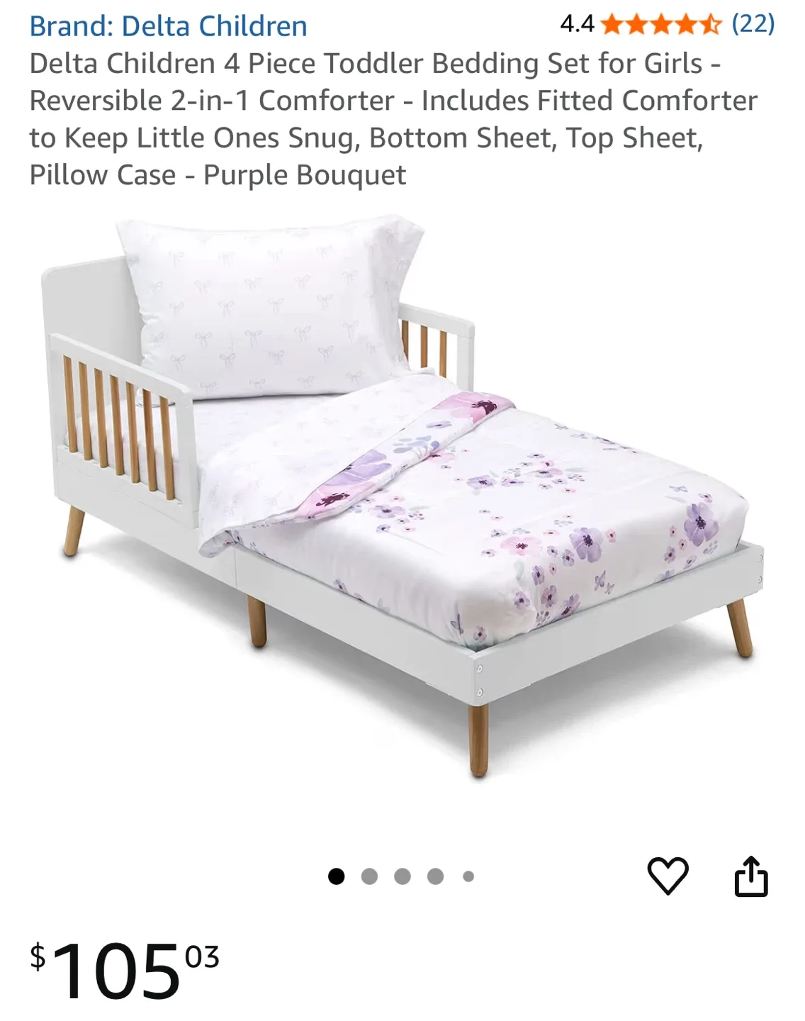 Toddler bed, mattress, and Toddler Bedding Set image indicator(2)