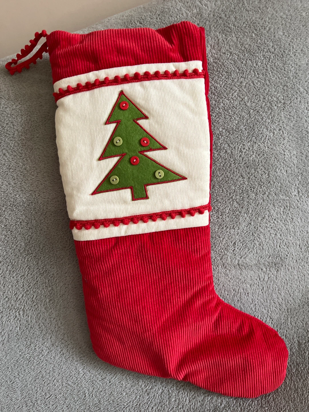 Christmas Stocking - Red and White
