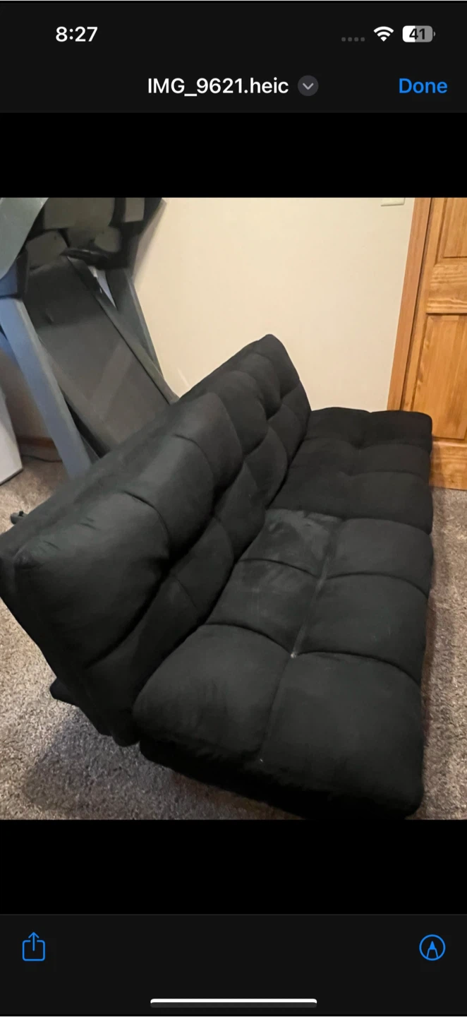 Black cozy futon