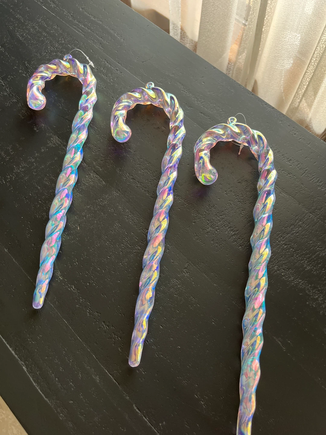 Iridescent Candy Cane Christmas Ornaments - photo 2