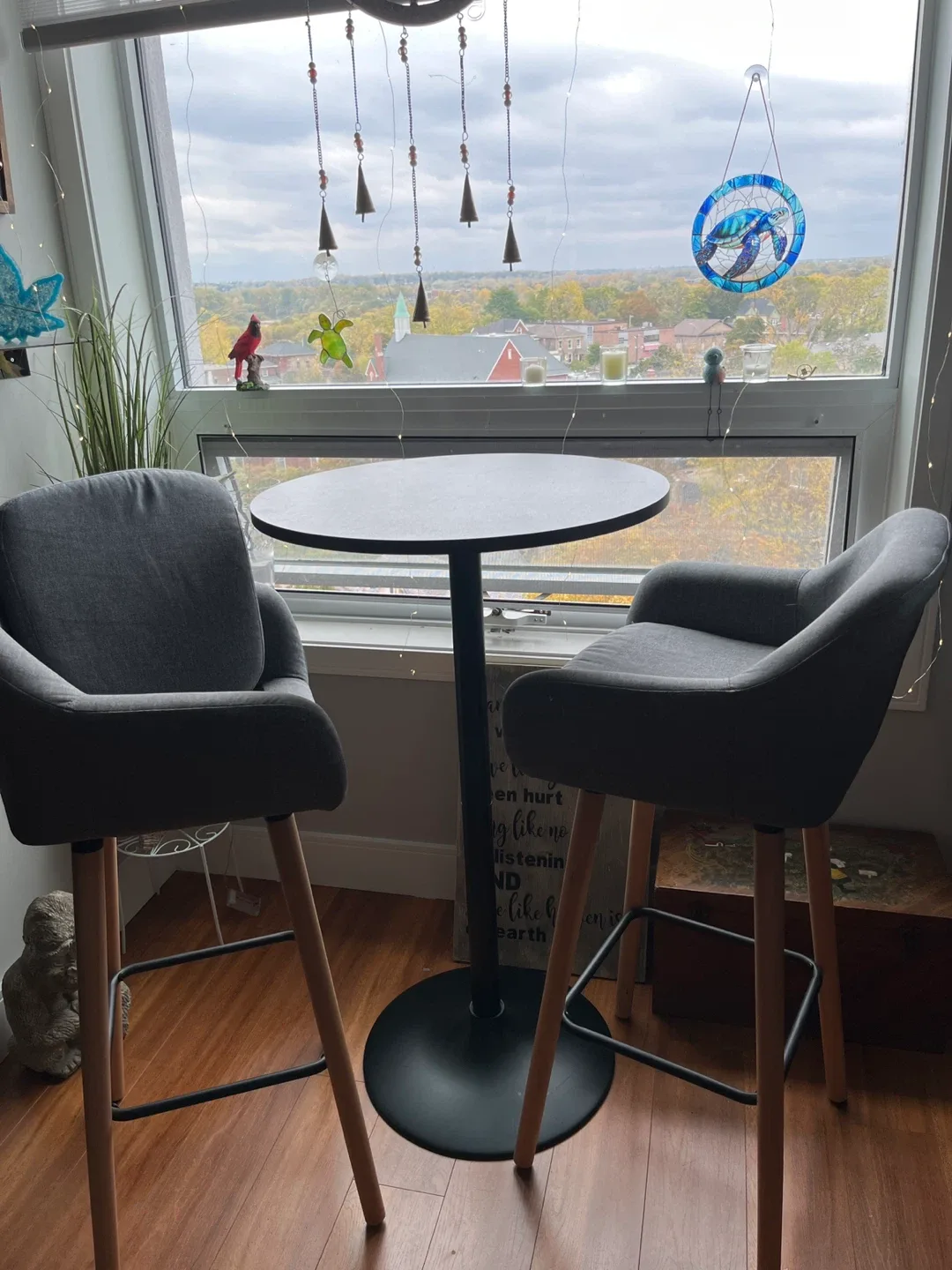 Grey Bar Stools & Table Set image indicator(2)