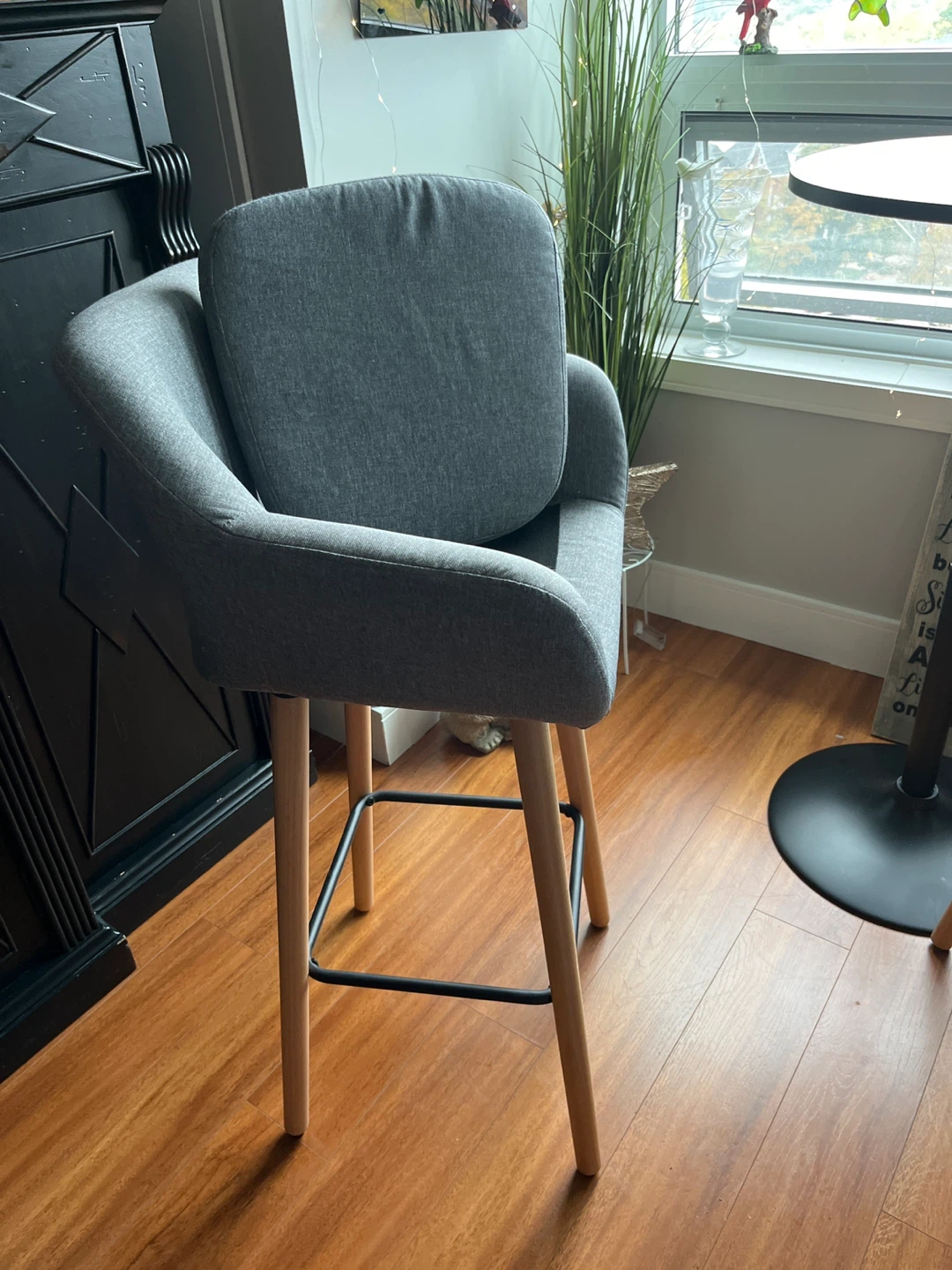 Grey Bar Stools & Table Set