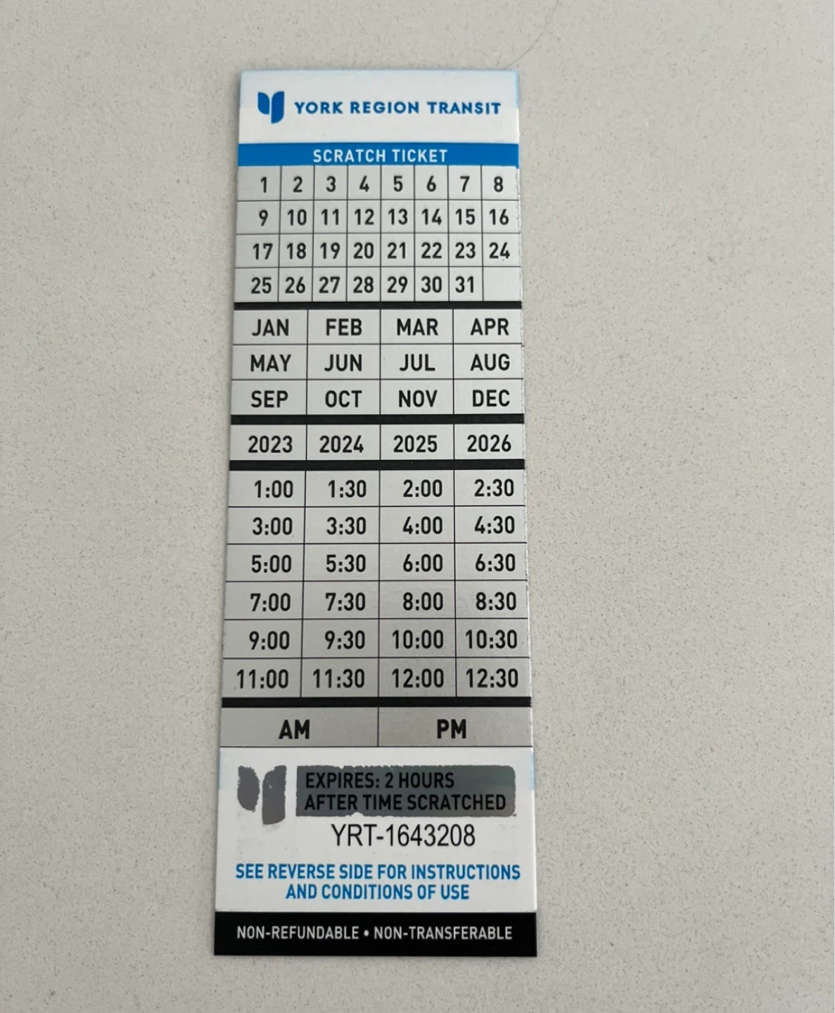 CHEAP York Region Transit Scratch Ticket