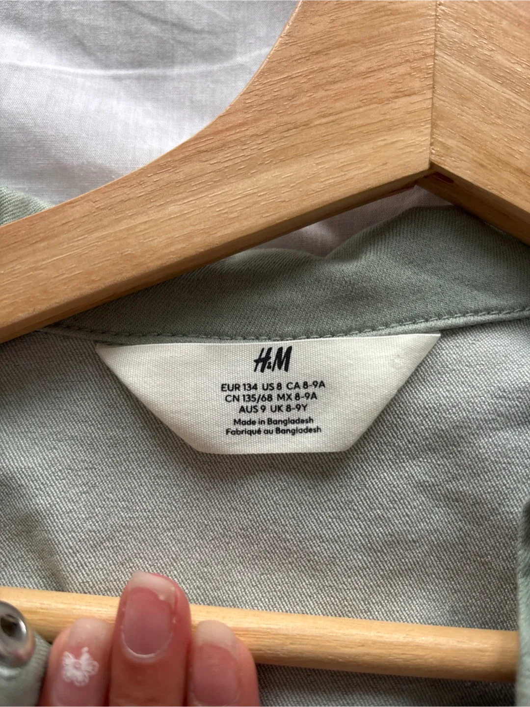 H&M Kids' Denim Jacket - Size 8-9Y - Light Green image indicator(3)