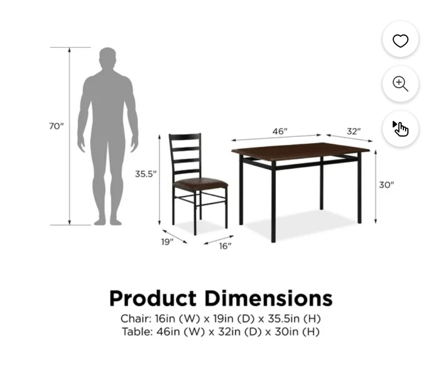 5-Piece Wood & Metal Dining Set - photo 5