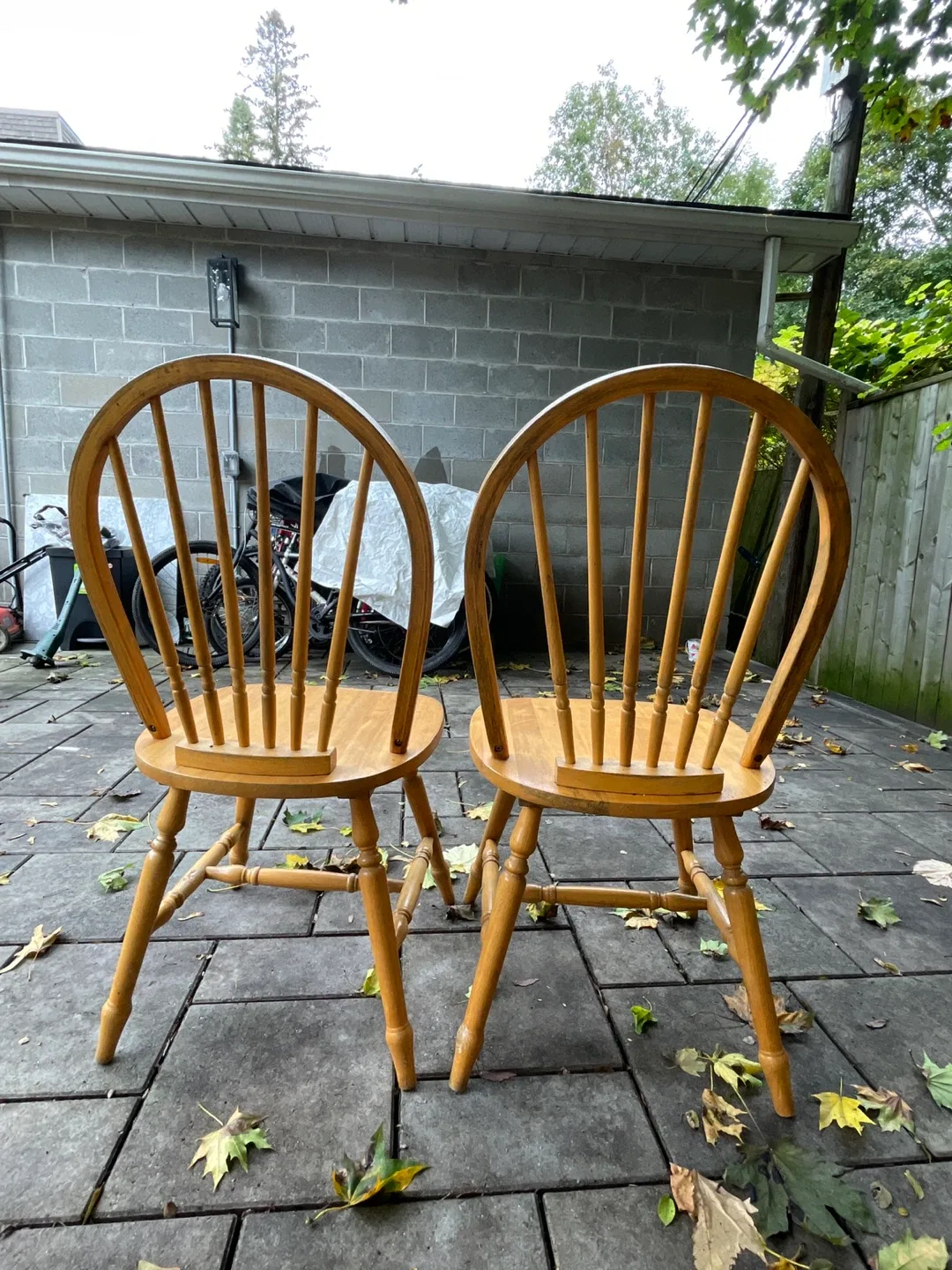Two Wooden Spindle-Back Dining Chairs image indicator(3)