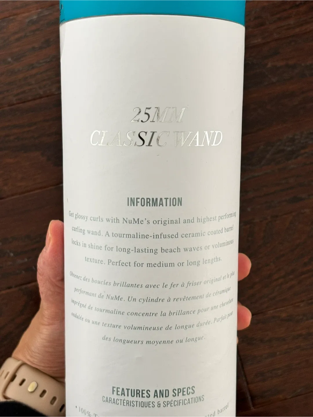 LIKE NEW NuMe 25mm Classic Curling Wand - Turquoise image indicator(3)