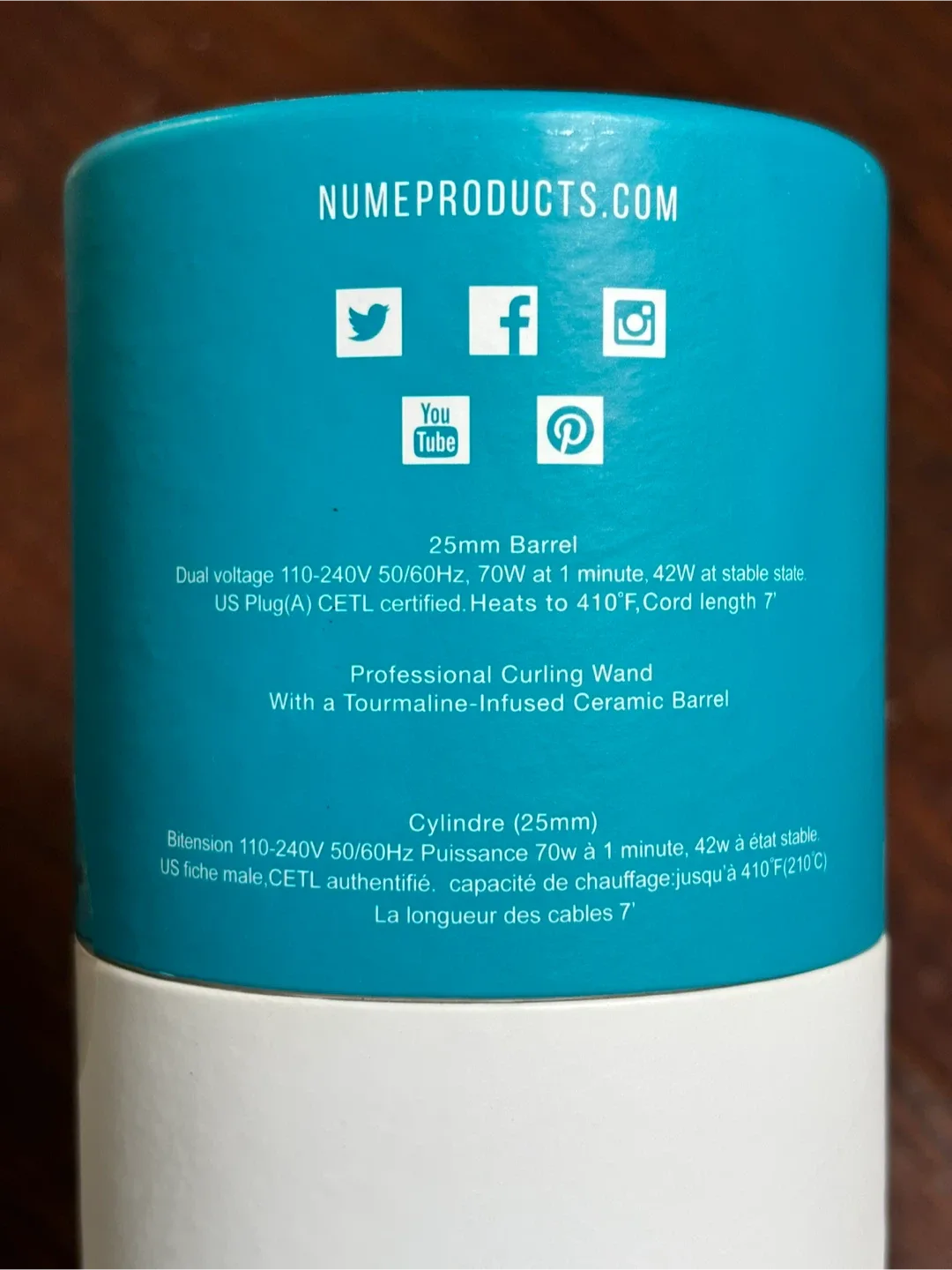 LIKE NEW NuMe 25mm Classic Curling Wand - Turquoise image indicator(2)