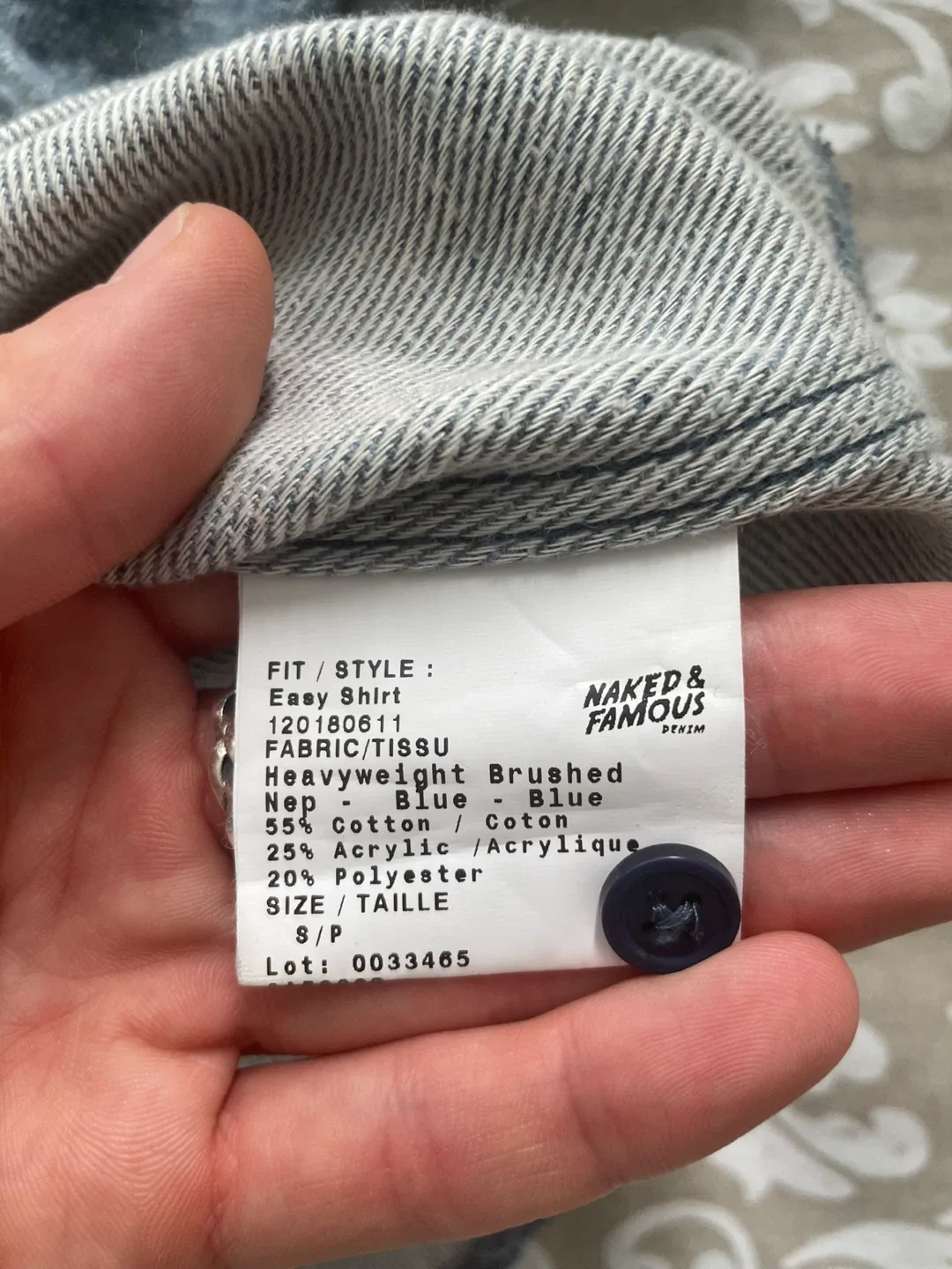 Naked & Famous heavyweight Shirt Size S image indicator(7)