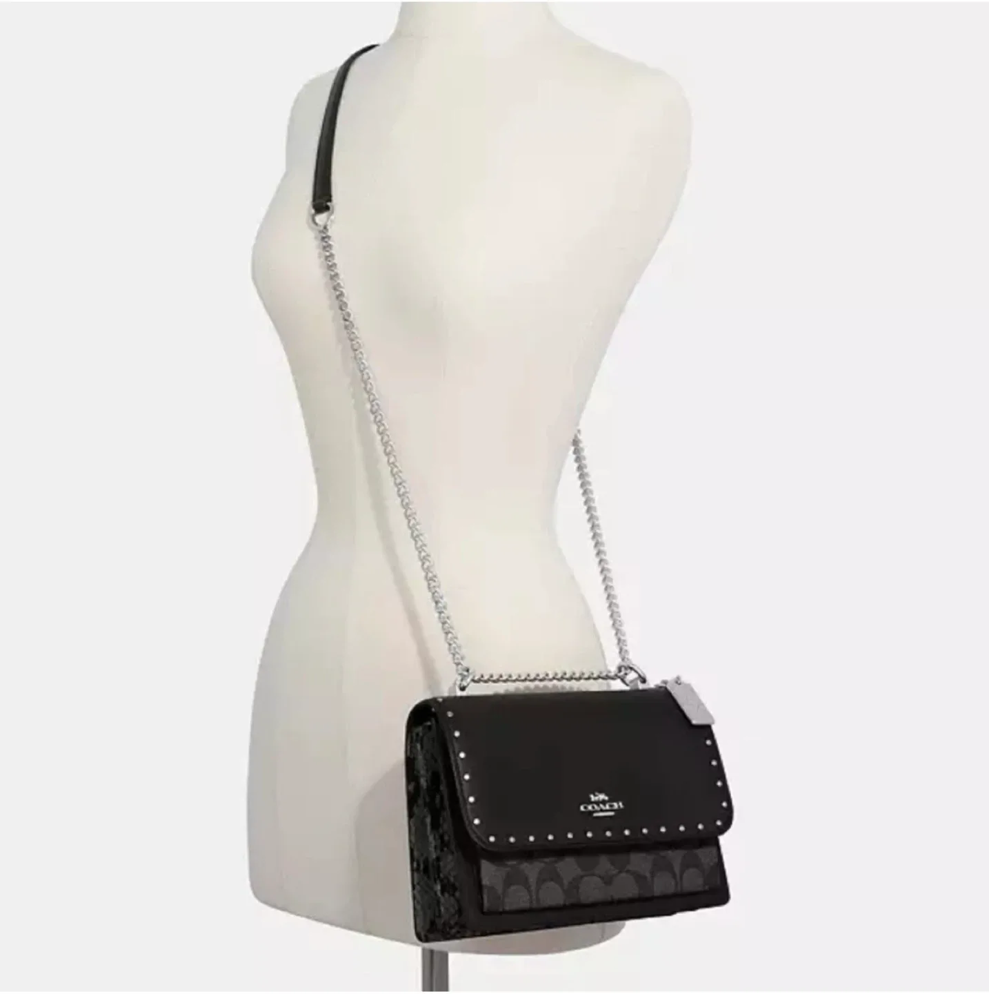 Klare Crossbody Bag In Signature Canvas With Rivets image indicator(7)