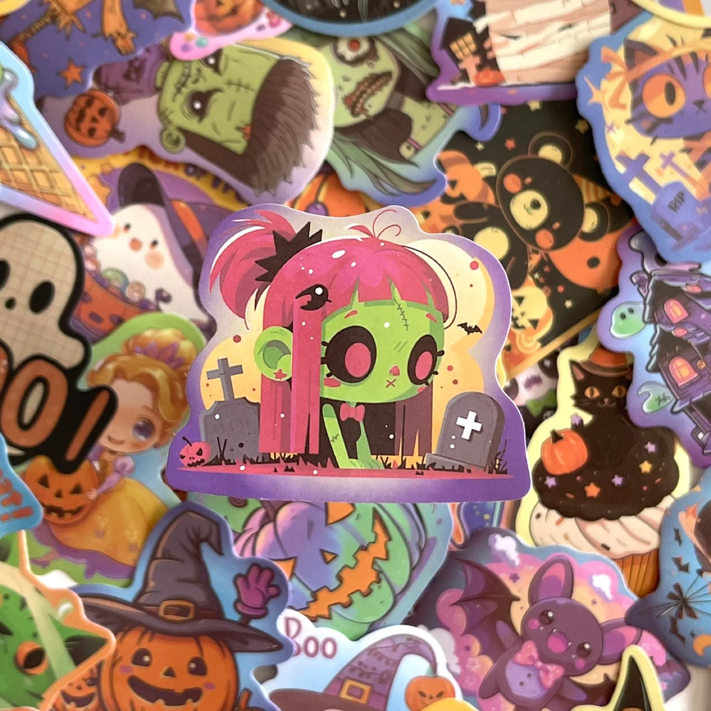 Pack of 50 Cute Trick or Treat Halloween Stickers 🥕 image indicator(2)
