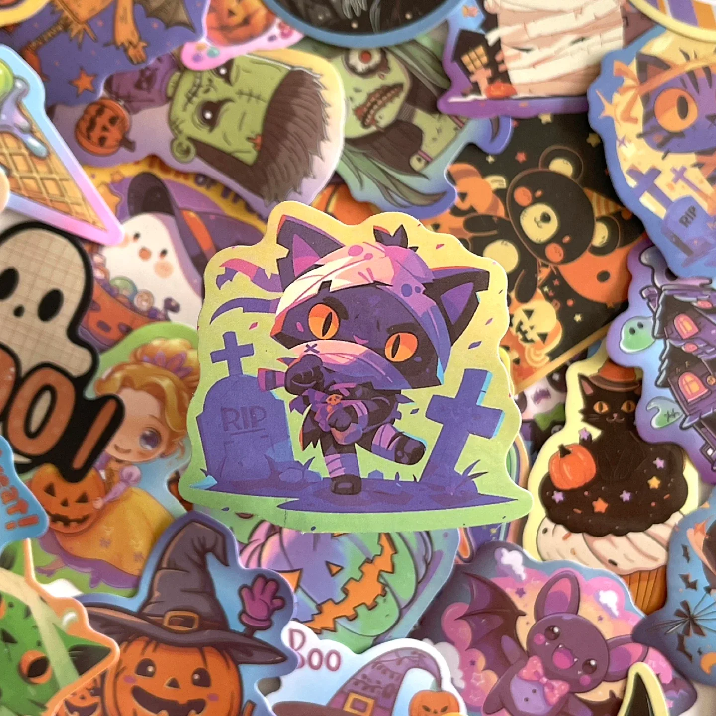 Pack of 50 Cute Trick or Treat Halloween Stickers 🥕 image indicator(5)