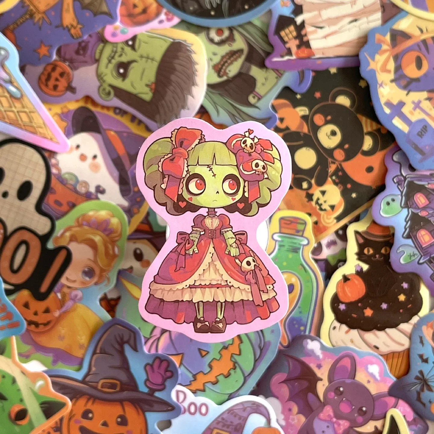 Pack of 50 Cute Trick or Treat Halloween Stickers 🥕 image indicator(4)