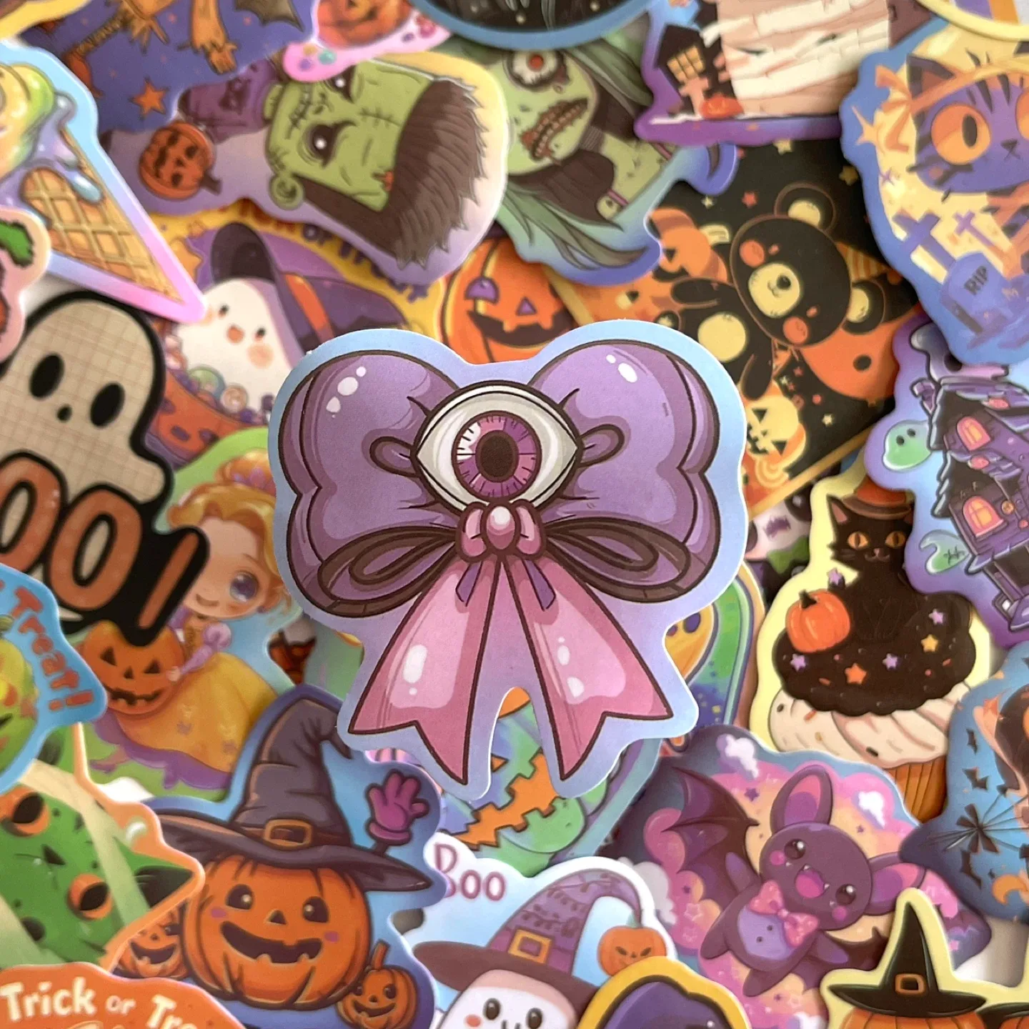 Pack of 50 Cute Trick or Treat Halloween Stickers 🥕 image indicator(3)