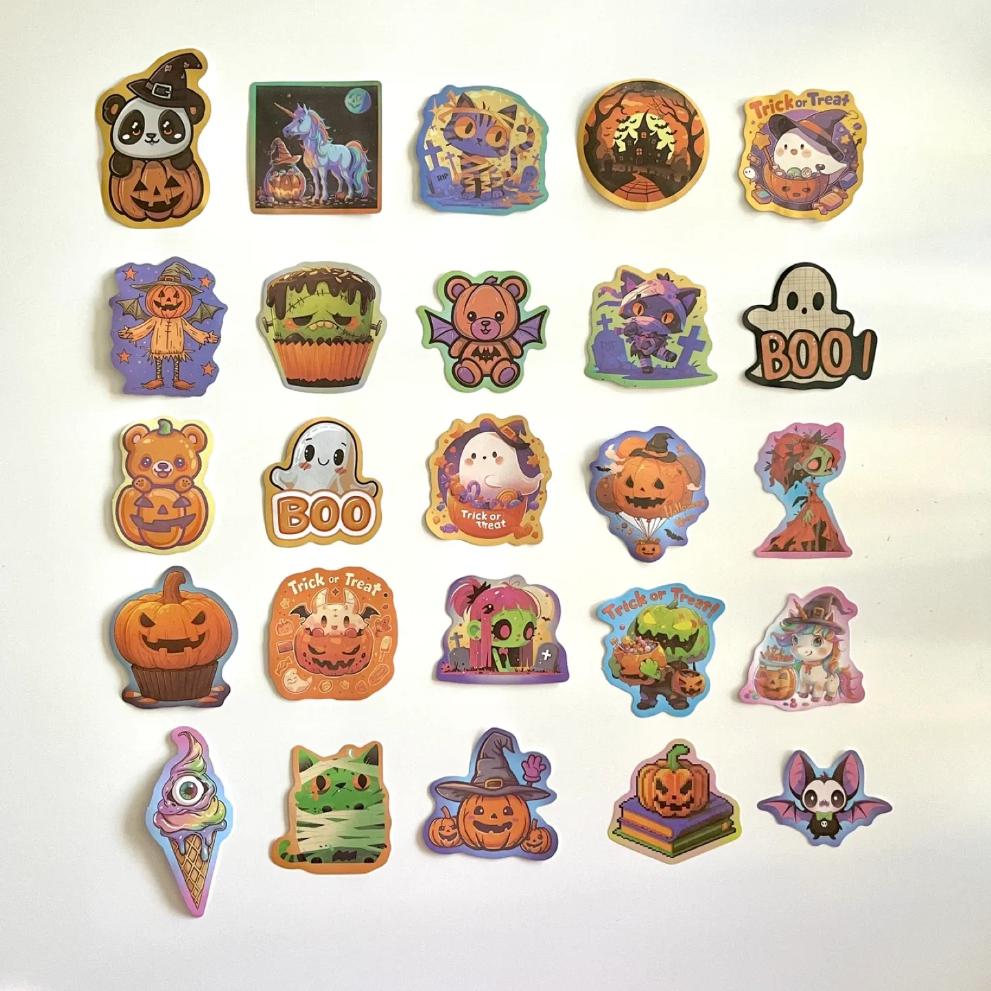 Pack of 50 Cute Trick or Treat Halloween Stickers 🥕 image indicator(8)