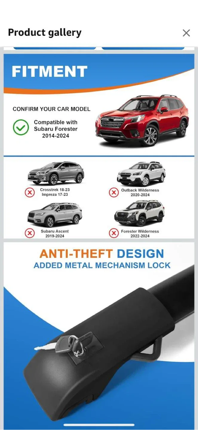 FengYu Roof Rack Cross Bars for Subaru Forester 2014–2025 🌧️ image indicator(4)