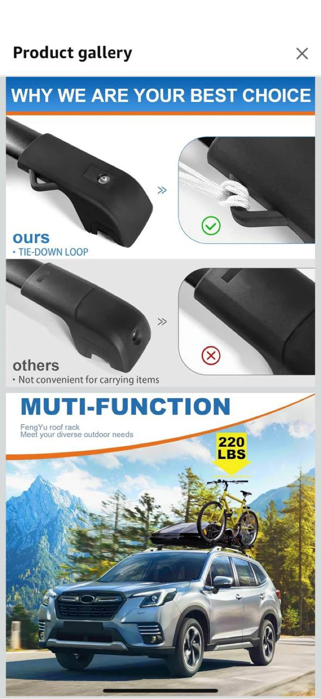 FengYu Roof Rack Cross Bars for Subaru Forester 2014–2025 🌧️ - photo 3