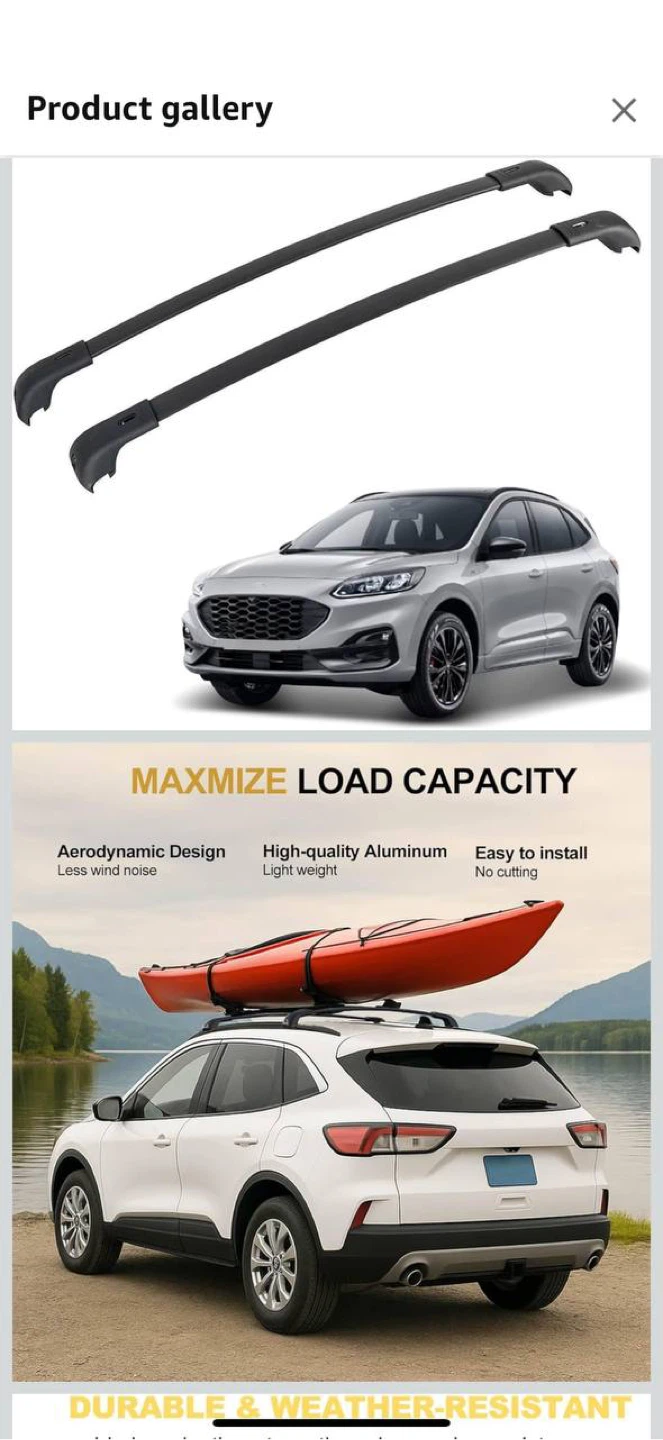 🚙 GoAceFit Roof Rack Cross Bars for Ford Escape 2020–2025 🌧️ - photo 2