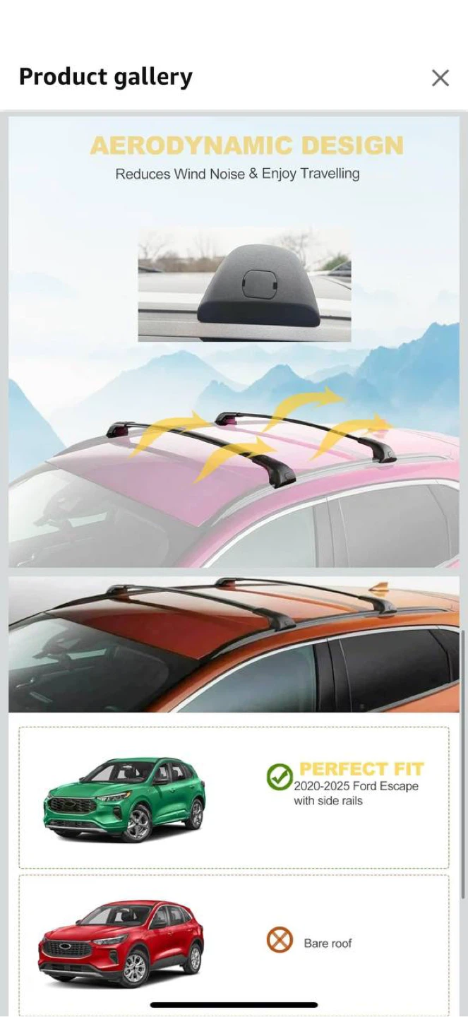 🚙 GoAceFit Roof Rack Cross Bars for Ford Escape 2020–2025 🌧️ - photo 4