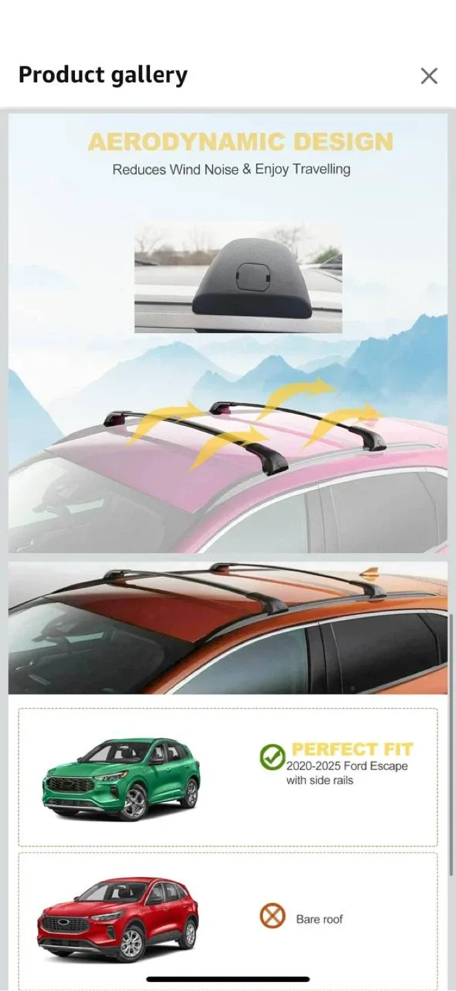 🚙 GoAceFit Roof Rack Cross Bars for Ford Escape 2020–2025 🌧️ image indicator(4)