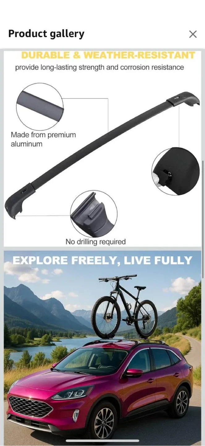 🚙 GoAceFit Roof Rack Cross Bars for Ford Escape 2020–2025 🌧️ image indicator(3)