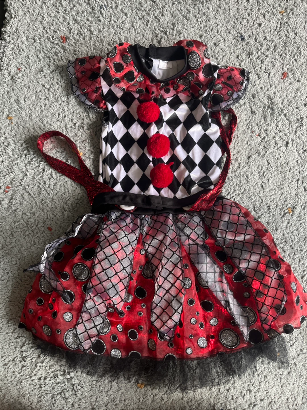 Clown Costume 8-10- Dress, Stockings, Headband
