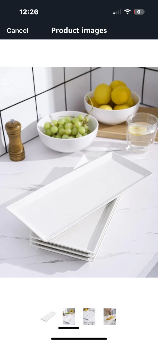 White Rectangular Serving Plates - 14.5 inch thumbnail