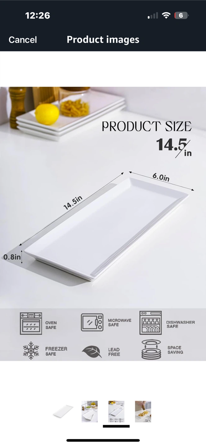 White Rectangular Serving Plates - 14.5 inch - photo 3