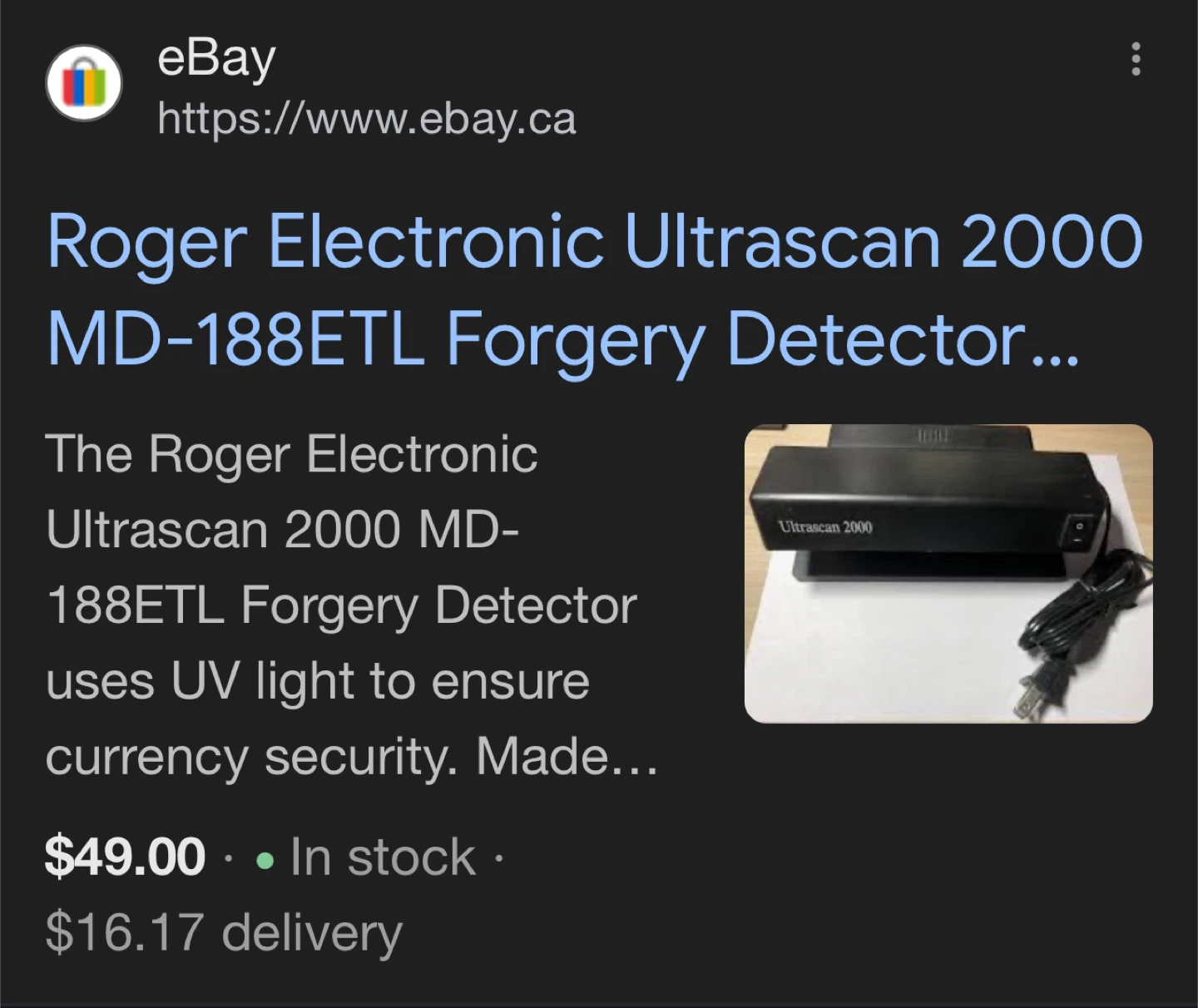ULTRASCAN  counterfeit money detector - photo 4