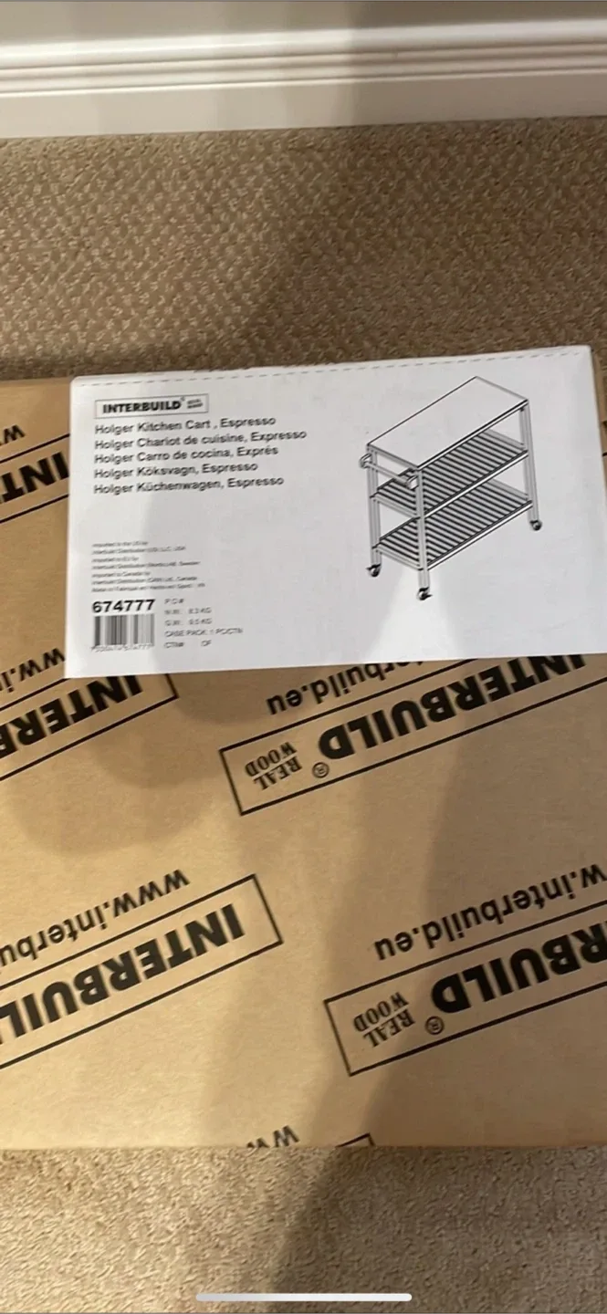 3 Tier Acacia Hardwood Kitchen Cart. Espresso image indicator(6)