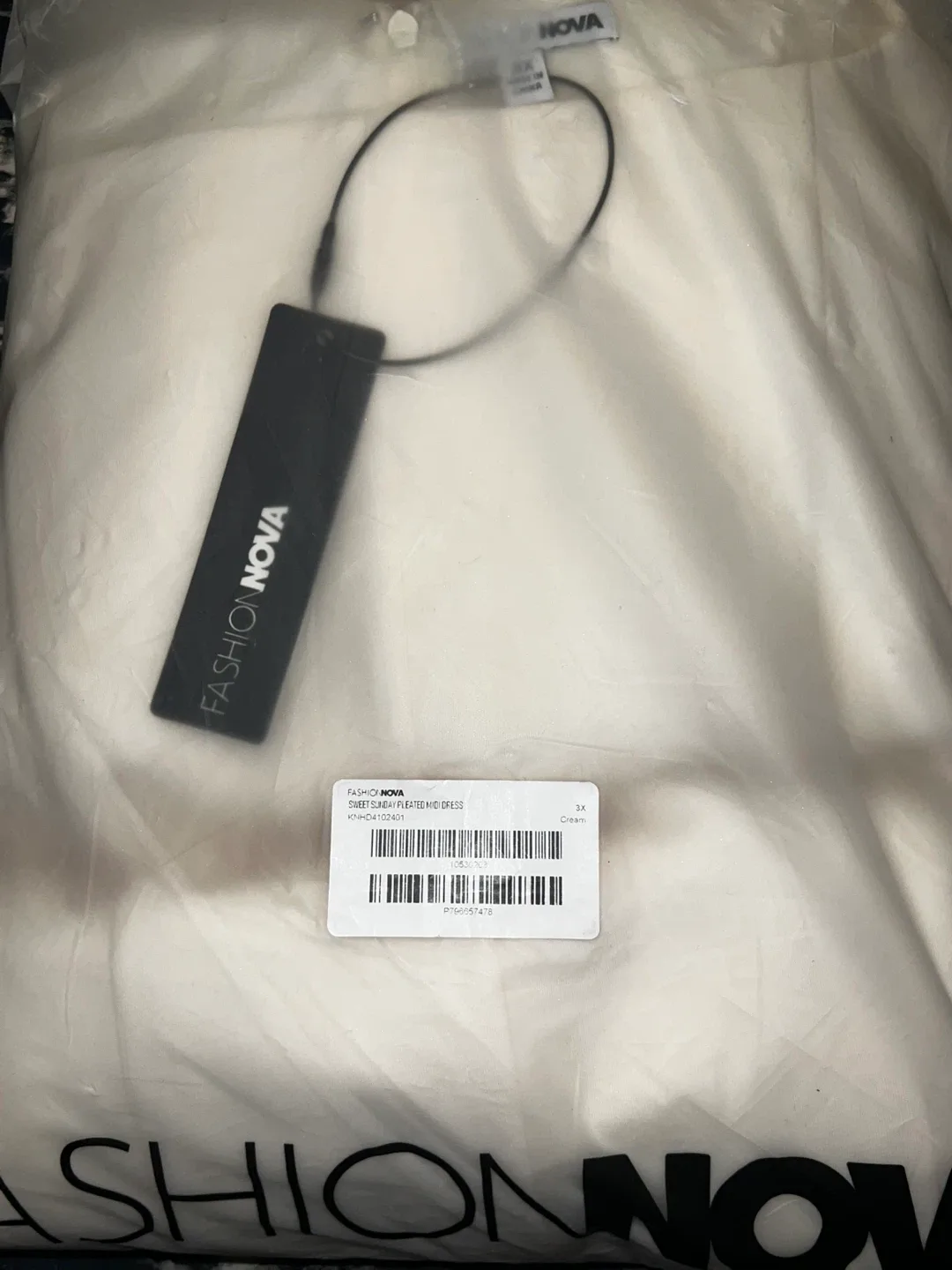 3X FashionNova Sweet Sunday Pleated Midi Dress - Cream image indicator(3)