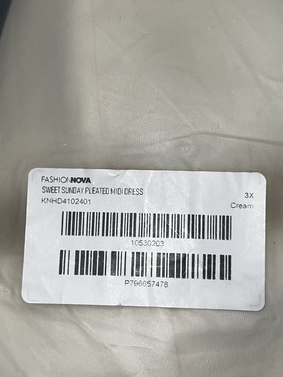 3X FashionNova Sweet Sunday Pleated Midi Dress - Cream image indicator(4)