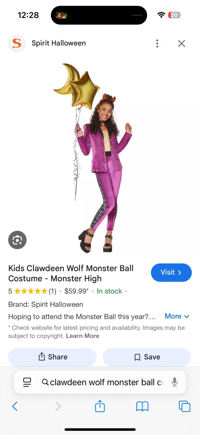 Kids Clawdeen Wolf Monster Ball Costume image indicator(2)