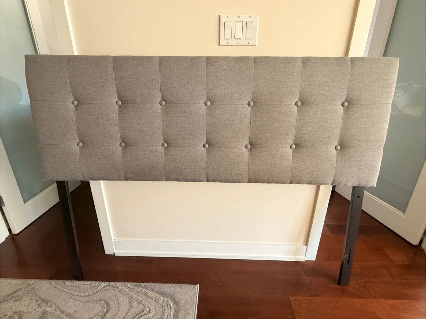 Queen Size Grey Upholstered Headboard - photo 2