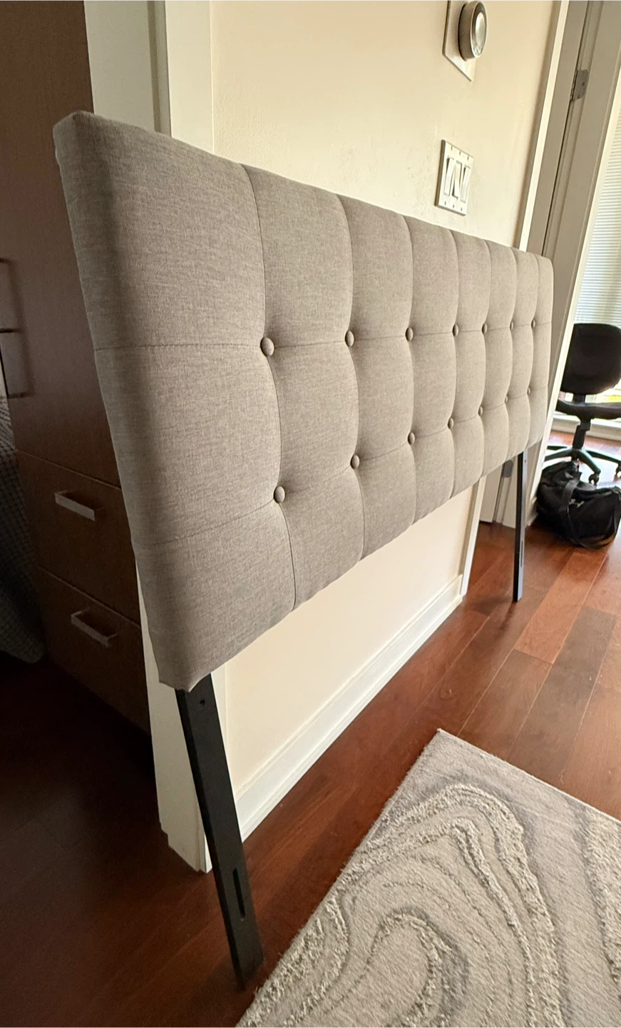 Queen Size Grey Upholstered Headboard - photo 4