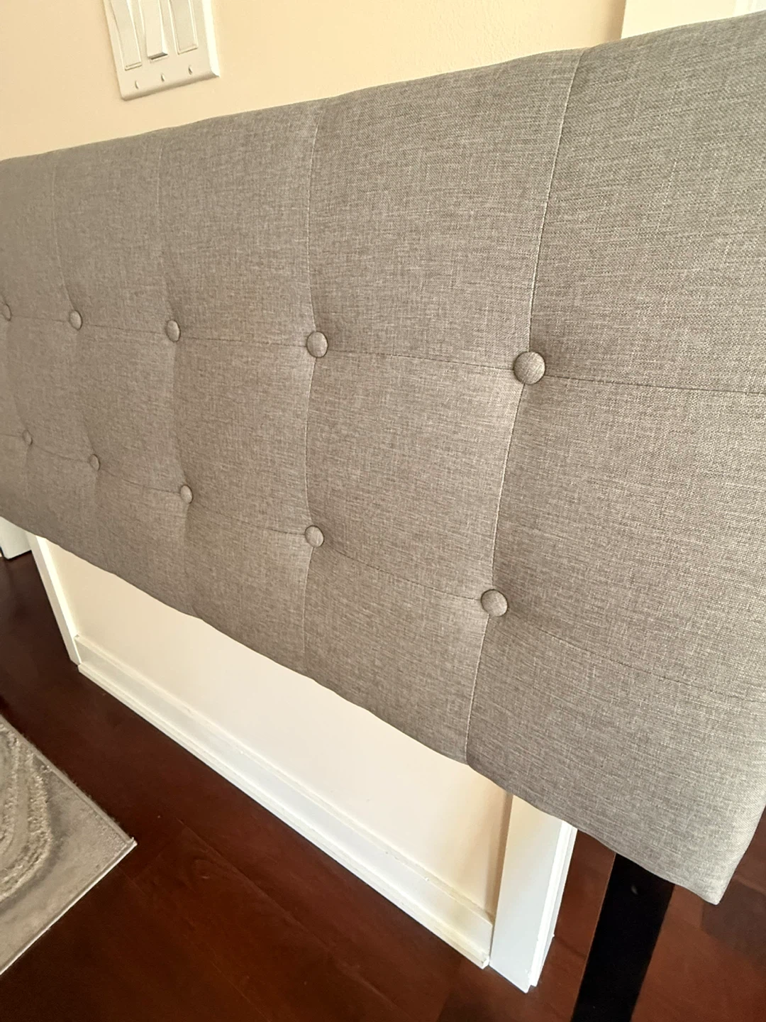 Queen Size Grey Upholstered Headboard - photo 3