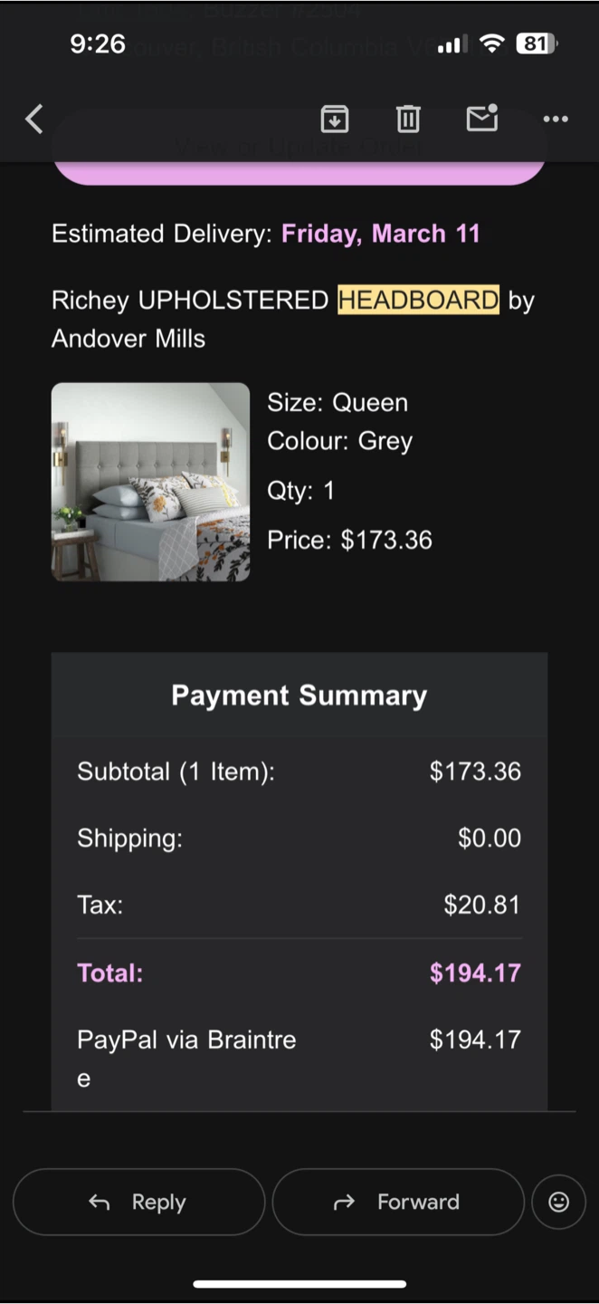 Queen Size Grey Upholstered Headboard - photo 5