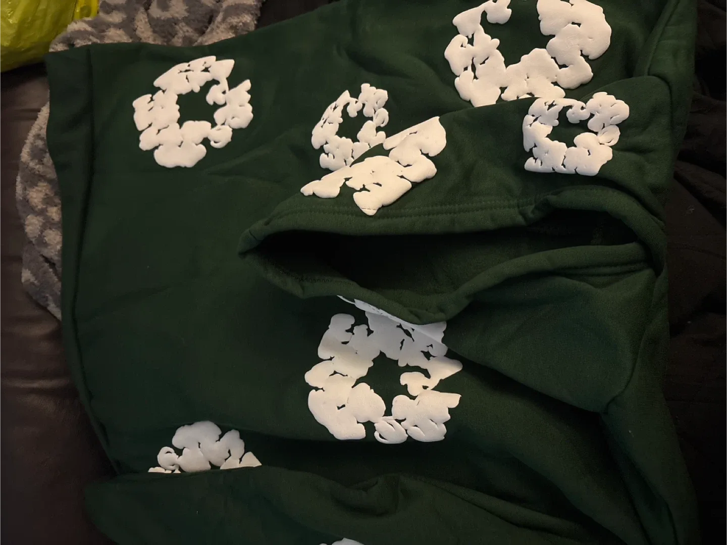 NEW Green Denim Tears Hoodie with White Designs image indicator(3)