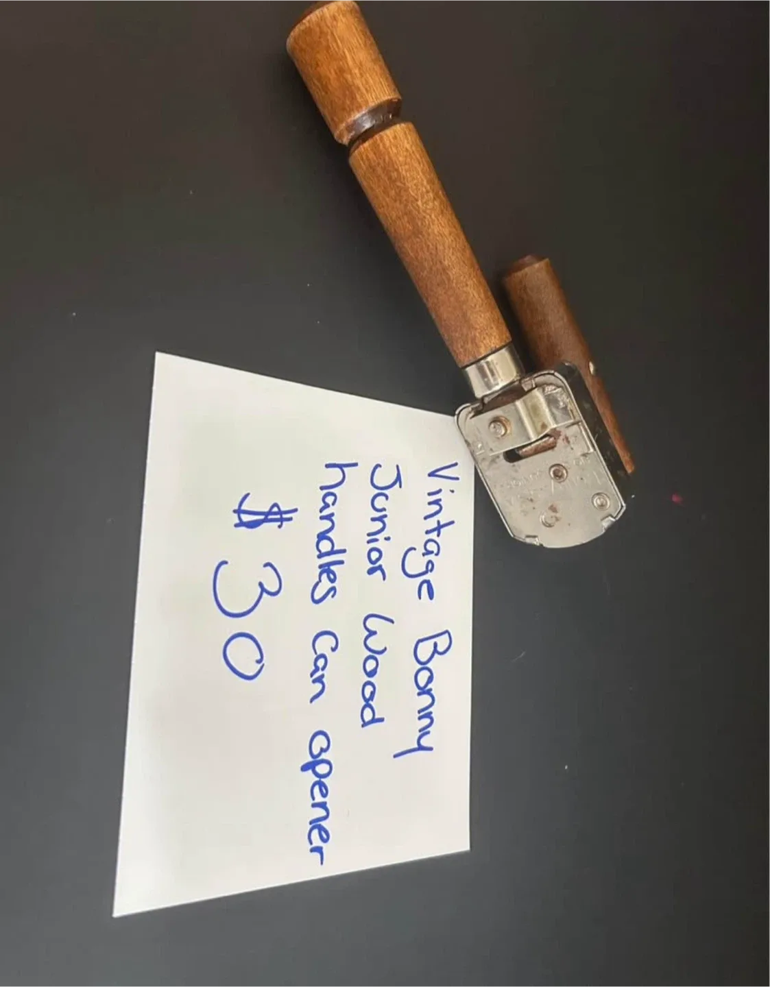 Vintage Bonny Junior Wood Handles Can Opener