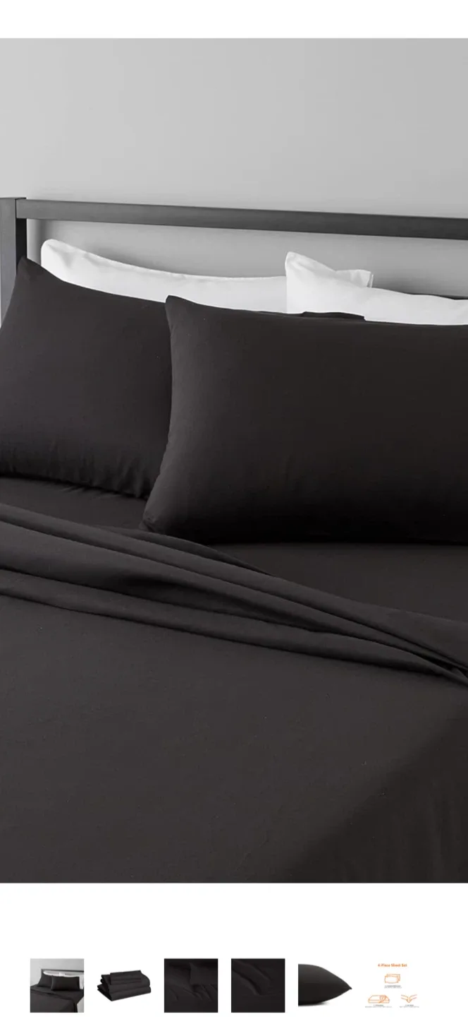Room Essentials Black Solid 300 Thread Count Sheet Set image indicator(2)